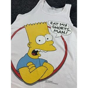 Vintage 1990 Bart Simpson Eat My Shorts Tank Top Anvil USA Cartoon Tee M